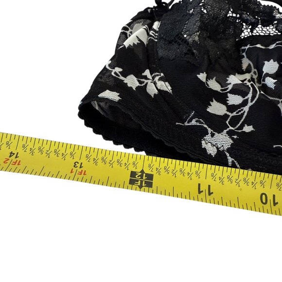 Dolce Gabbana VTG Vintage Black White Bla Thong Set floral unlined Medium Size 3 - Picture 12 of 16